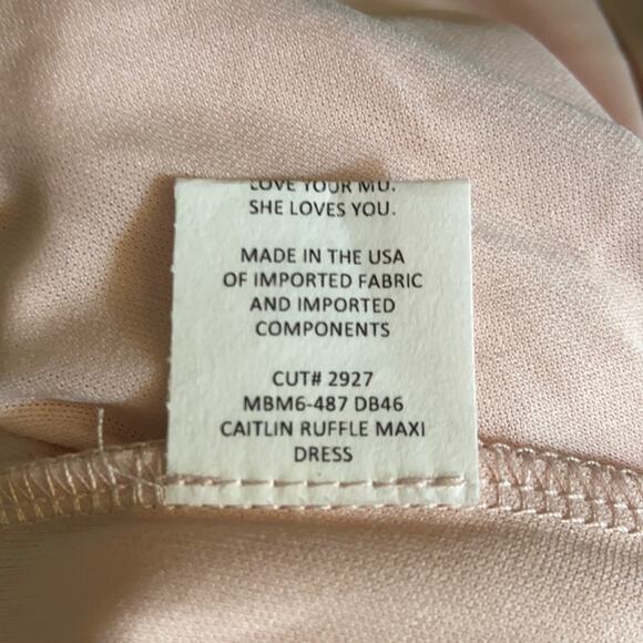 Show Me Your Mumu Caitlin Ruffle Maxi Dress Dusty Blush Crisp Women's Size XXL - Picture 6 of 8
